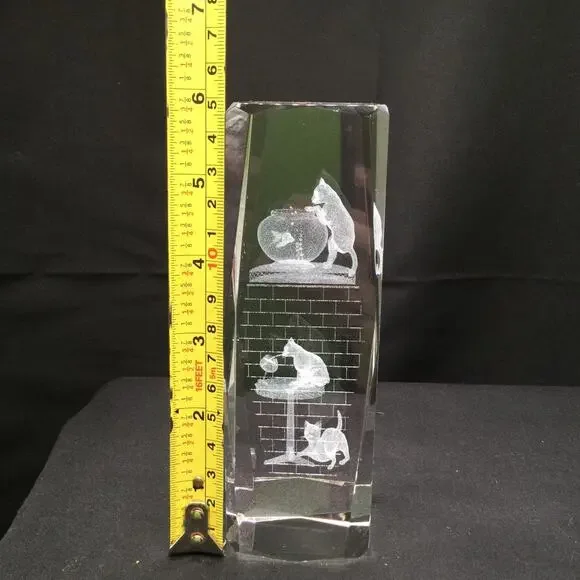 3D crystal Holographic Photo 3 Cats Playing - Picture 6 of 6